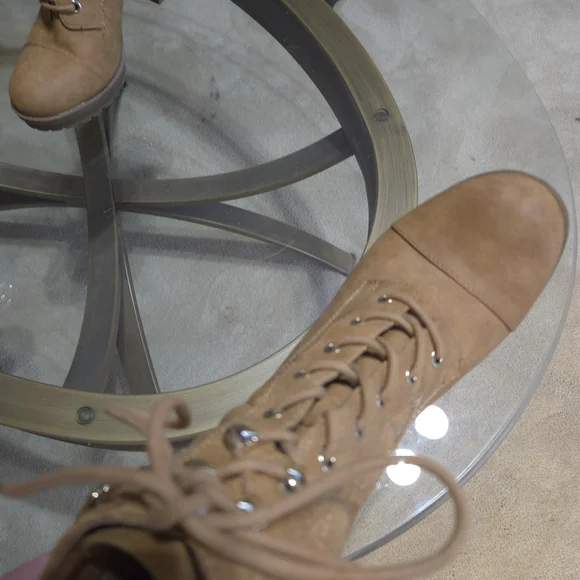COPY - G by Guess Tan Lace Up Boots with Classic Combat Style - Picture 7 of 11